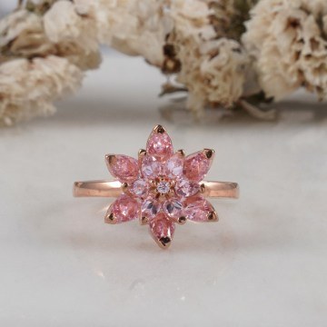 Silver Ring 132SDE3621 Rose Gold Heliophilia Silver