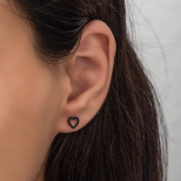 Silver Earring 155VRN2364 Rose Gold-Black Heliophilia Silver