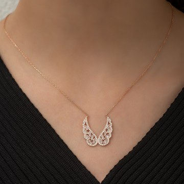 Silver Necklace 155VRN1551 Rose Gold-White Heliophilia Silver
