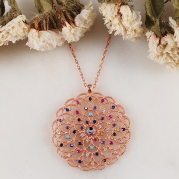 Κολιέ Ασημένιο 155VRN2461 Rose Gold Heliophilia Silver