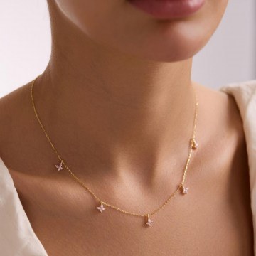 Silver Necklace 155VRN6151 Gold-Pink Heliophilia Silver