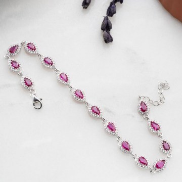 Silver Bracelet 155VRN4177 17+3cm Red-Silver Heliophilia Silver