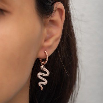 Silver Earring 155VRN2558 Rose Gold Heliophilia Silver