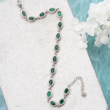 Silver Bracelet 912VRN1655 16+4cm Silver-Green Heliophilia Silver