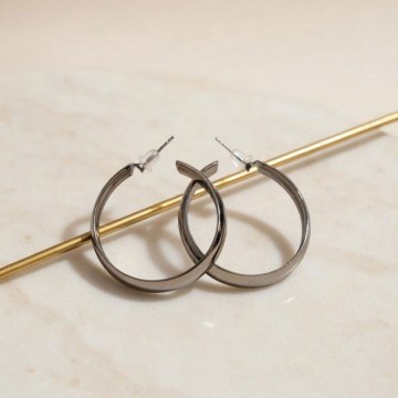 Earring 339KRL1408 Anthracite Heliophilia Silver
