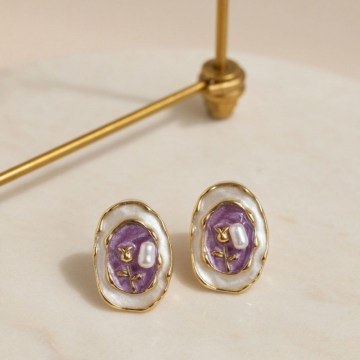 Σκουλαρίκια 339KRL1372 Lilac Heliophilia Silver