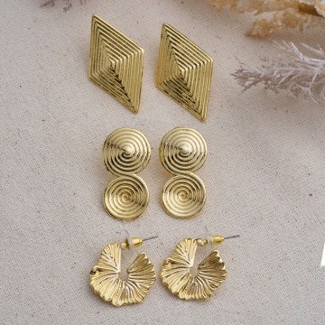 Earrings Set 844LYR1158 Gold Heliophilia Silver