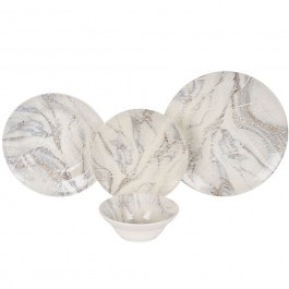Dinner Plates Berry (Set 24Pcs) 284PST1119 Marble Effect White Hermia WHITE