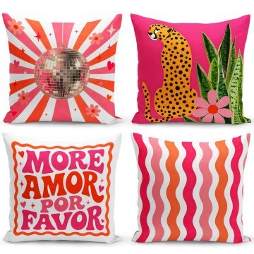 Decorative Pillowcases Dsypopart (Set 4Pcs) 302NUV2283 Multi Aberto Design