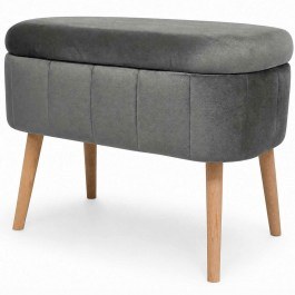 Stool With Storage Space Mini Oslo 251BLS1163 60x35x46cm Anthracite ANTHRACITE