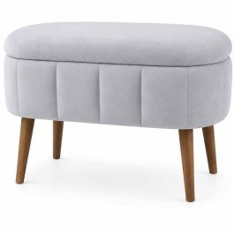 Stool With Storage Space Mini Oslo 251BLS1164 60x35x46cm Grey GREY