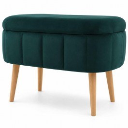 Stool With Storage Space Mini Oslo 251BLS1169 60x35x46cm Emerald Green GREEN