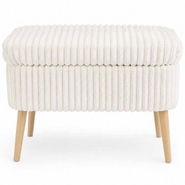 Stool With Storage Space Mini Oslo Linen 251BLS1174 60x35x46cm Toscano Cream CREAM