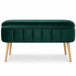 Stool With Storage Space Oslo Babyface 251BLS1186 90x35x46cm Emerald Green GREEN