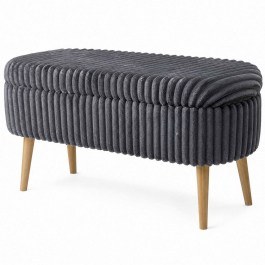 Stool With Storage Space Oslo Linen 251BLS1192 90x35x46cm Toscano Anthracite ANTHRACITE