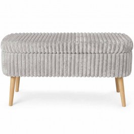 Stool With Storage Space Oslo Linen 251BLS1193 90x35x46cm Toscano Grey GREY