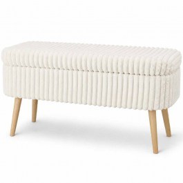 Stool With Storage Space Oslo Linen 251BLS1194 90x35x46cm Toscano Cream CREAM