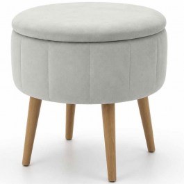 Stool With Storage Space Berlin Babyface 251BLS1104 D45x44cm Beige BEIGE