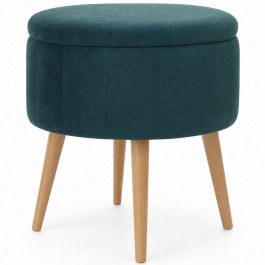 Stool With Storage Space Berlin Babyface 251BLS1105 D45x44cm Emerald GREEN