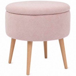Stool With Storage Space Berlin Babyface 251BLS1106 D45x44cm Pink PINK