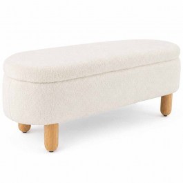 Stool With Storage Space Bohem 251BLS1107 120x35x44cm White WHITE