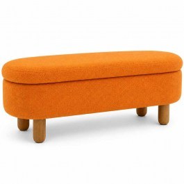 Stool With Storage Space Bohem 251BLS1108 120x35x44cm Orange ORANGE