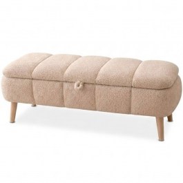 Stool With Storage Space Sara 301SNG1180 90x35x45cm Beige BEIGE