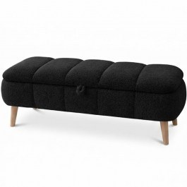 Stool With Storage Space Sara 301SNG1181 90x35x45cm Black BLACK
