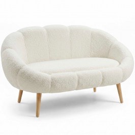 Two-Seater Sofa Lida 251BLS1114 130x50x105cm White WHITE
