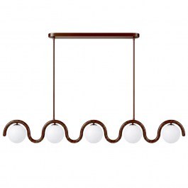 Ceiling Lamp - Rail Gedik 521SHN3742 140x17x70cm 5xE27 40W Brown Opviq BROWN