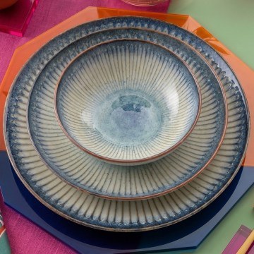 Dinner Plates (Set 24Pcs) 666HAC2172 Cream-Blue Hermia