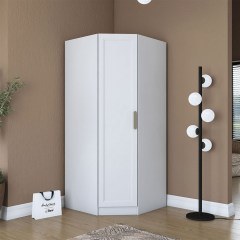 Single-Leaf Corner Wardrobe 893RAN5769 91x57,5x210cm White