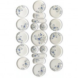 Dinner Plates Seed Blue (Set 21Pcs) 759NRE1126 White-Blue Hermia WHITE-BLUE