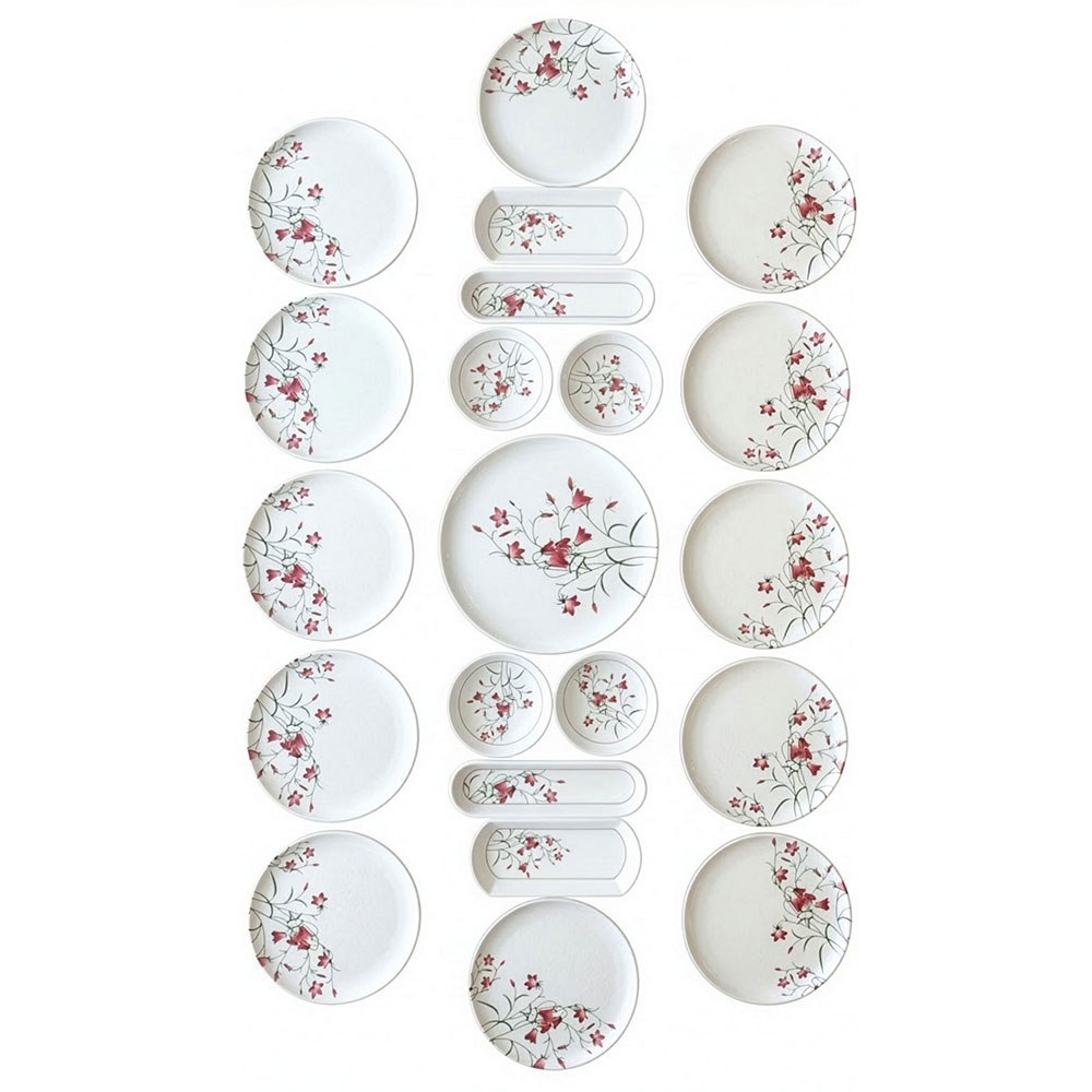Σερβίτσιο Πιάτα Φαγητού Red Fruit (Σετ 21Τμχ) 759NRE1127 Red-White Hermia