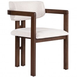 Πολυθρόνα Toscana Chenille 266ARC1105 54x54x76cm Dark Walnut-White WHITE