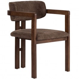 Πολυθρόνα Toscana Chenille 266ARC1107 54x54x76cm Dark Walnut-Brown BROWN