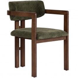 Πολυθρόνα Toscana Chenille 266ARC1108 54x54x76cm Dark Walnut-Green GREEN