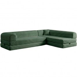 Καναπές - Κρεβάτι Γωνιακός Legom Eco 118FVL1507 280x190x62cm Green GREEN