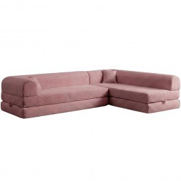 Καναπές - Κρεβάτι Γωνιακός Legom Eco 118FVL1509 280x190x62cm Pink PINK