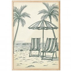Frame 862VRL2642 50x70cm Ecru-Green Wallity