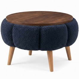 Side Table Papatya 251BLS1216 D45x44cm Walnut-Anthracite ANTHRACITE