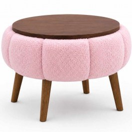 Side Table Papatya 251BLS1225 D45x44cm Walnut-Pink PINK