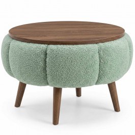 Side Table Papatya 251BLS1229 D45x44cm Walnut-Green GREEN
