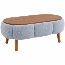 Τραπέζι Σαλονιού Papatya 251BLS1201 98x68x45cm Grey-Walnut WALNUT-GREY