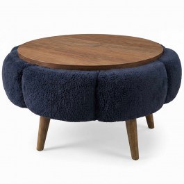 Τραπέζι Σαλονιού Papatya 251BLS1217 Φ60x44cm Anthracite-Walnut WALNUT-ANTHRACITE
