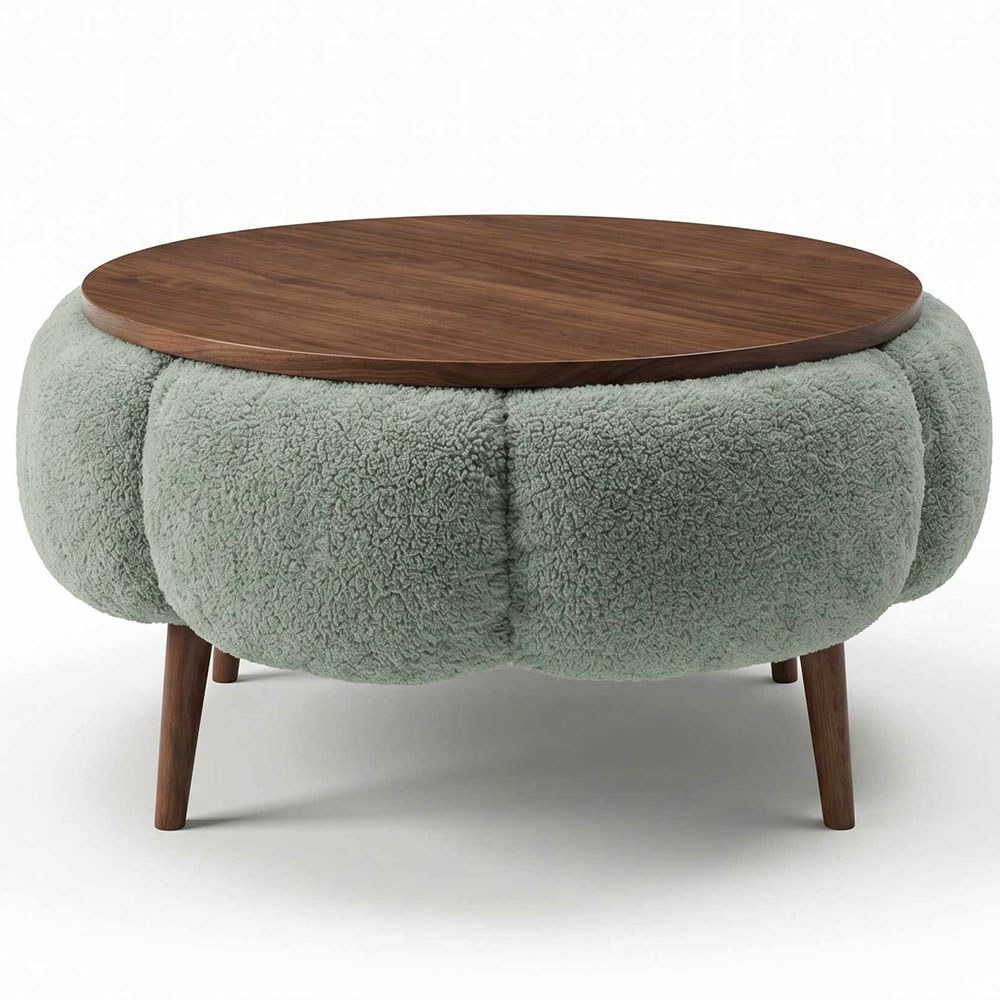 Τραπέζι Σαλονιού Papatya 251BLS1230 Φ60x44cm Green-Walnut