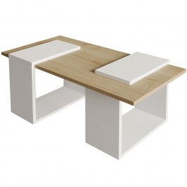 Τραπέζι Σαλονιού Matris 382NRC1232 90x46,6x37cm White-Oak WHITE-OAK