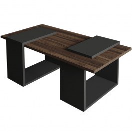 Τραπέζι Σαλονιού Matris 382NRC1235 90x46,6x37cm Walnut-Anthracite WALNUT-ANTHRACITE