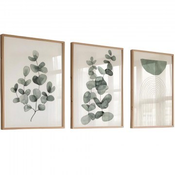 Κάδρα (Σετ 3Τμχ) 862VRL4445 50x70cm White-Green Wallity