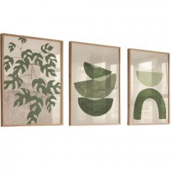 Frames (Set 3Pcs) 862VRL4489 50x70cm Beige-Green Wallity